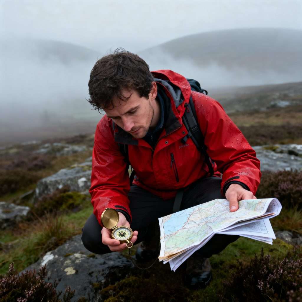 Grid References and Bearings for Hiking UK 5 Practicing how to use a compass for hiking in the UK hills