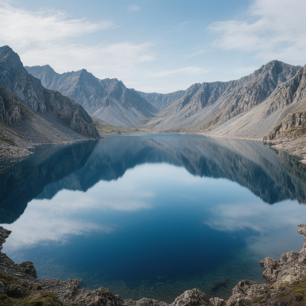 The Ultimate Guide to the Best Wild Swimming Spots Snowdonia 1 A wide-angle shot of a calm, blue glacial lake surrounded by steep mountain peaks in Snowdonia